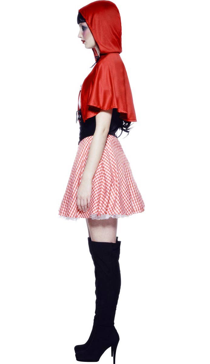 Womens Little Red Riding Hood Fancy Dress Costume - Alt Side Image