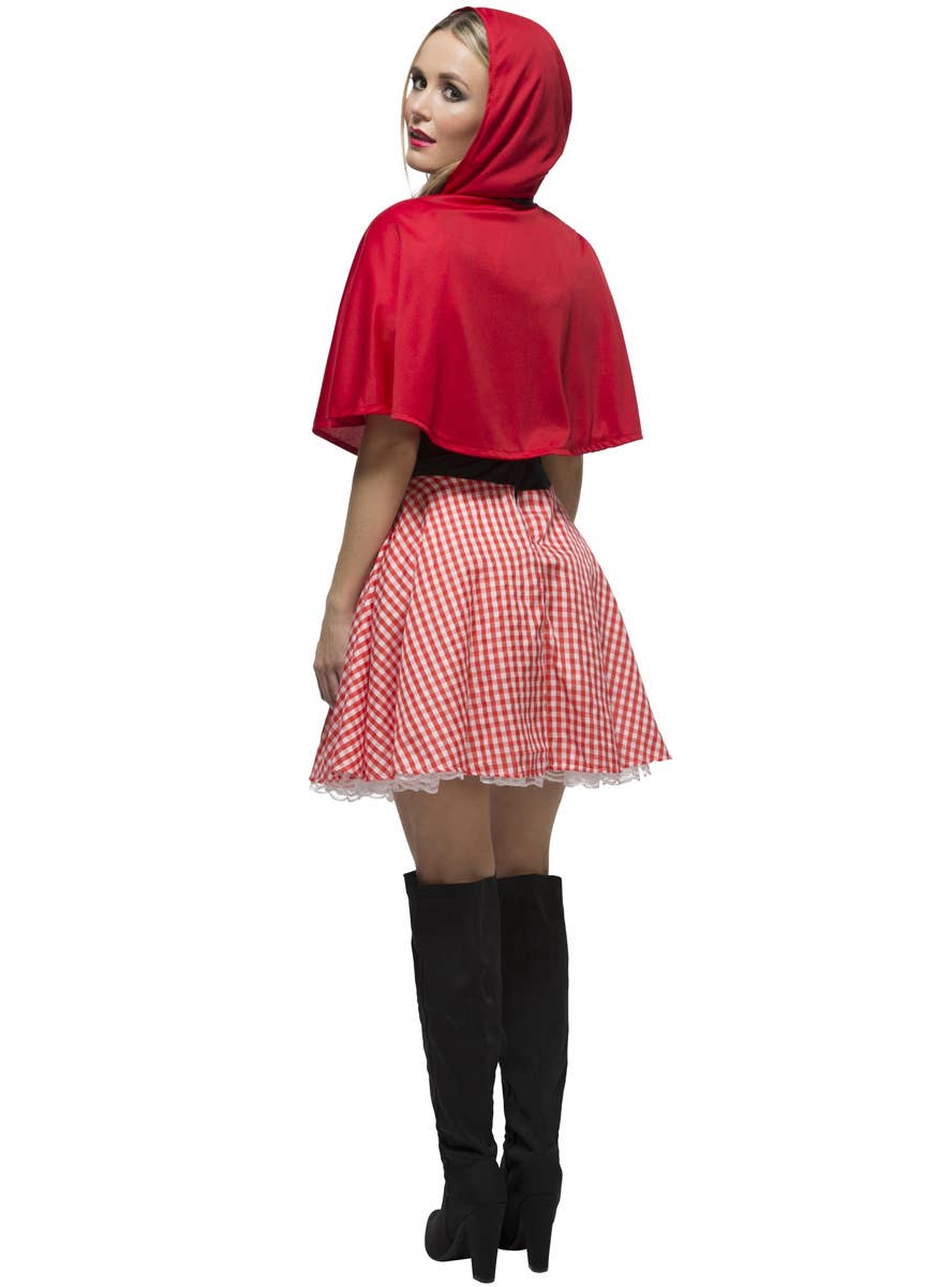 Womens Little Red Riding Hood Fancy Dress Costume - Back Image