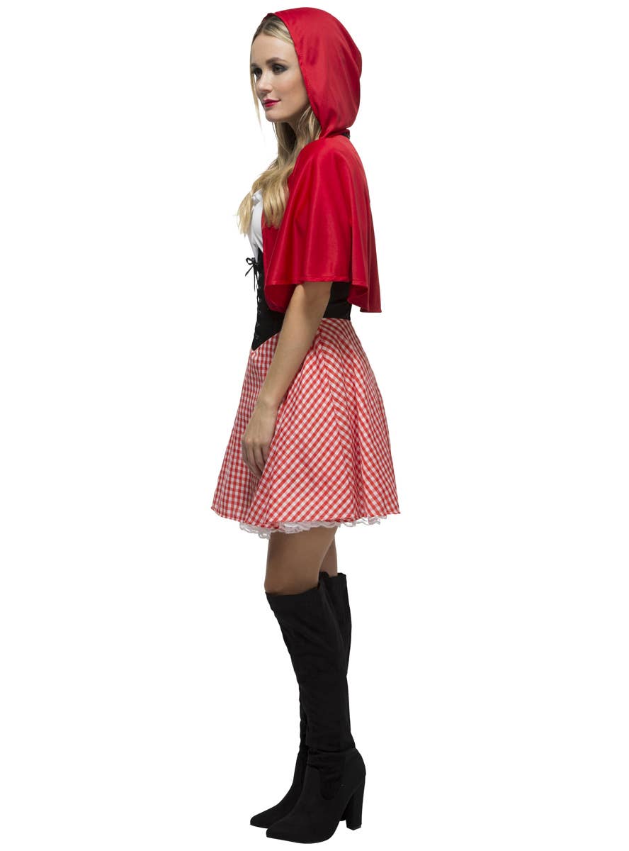 Womens Little Red Riding Hood Fancy Dress Costume - Side Image
