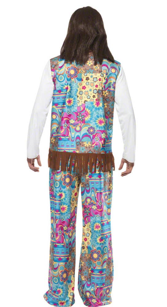 Groovy Colourful Hippie Men's 1970's Costume - Back Image