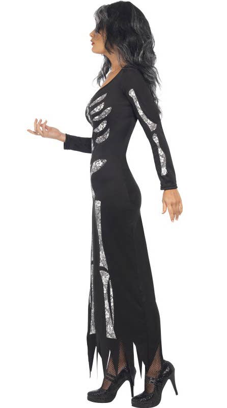 Women's Deadly Skeleton Women's Sexy Halloween Costume Side View