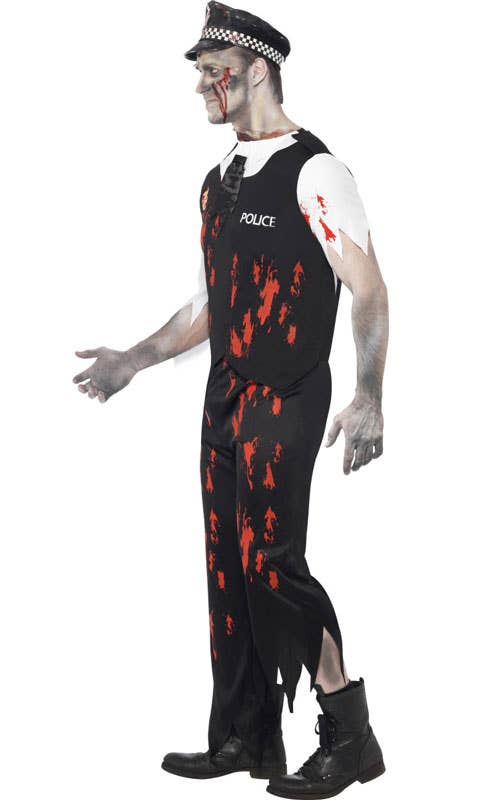 Zombie Police Officer Men's Halloween Costume Side