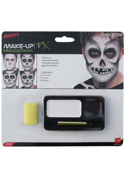 Black and White Skeleton Greasepaint Costume Makeup Kit - Alternative View 1