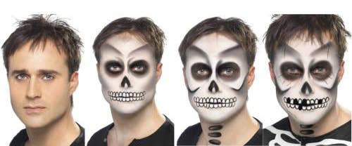 Black and White Skeleton Greasepaint Costume Makeup Kit - Alternative View 2