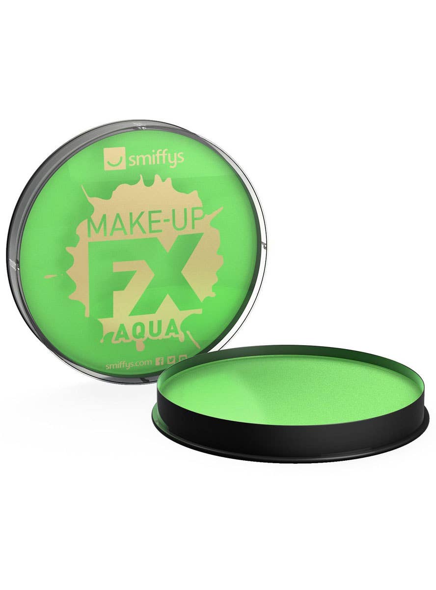 Lime Green Cake Makeup Water Based Special Effects Compact Face Paint - Alt Image