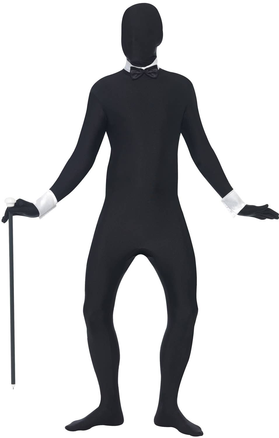 Men's Black Lycra Full Body Suit Second Skin Fancy Dress Costume View 2 