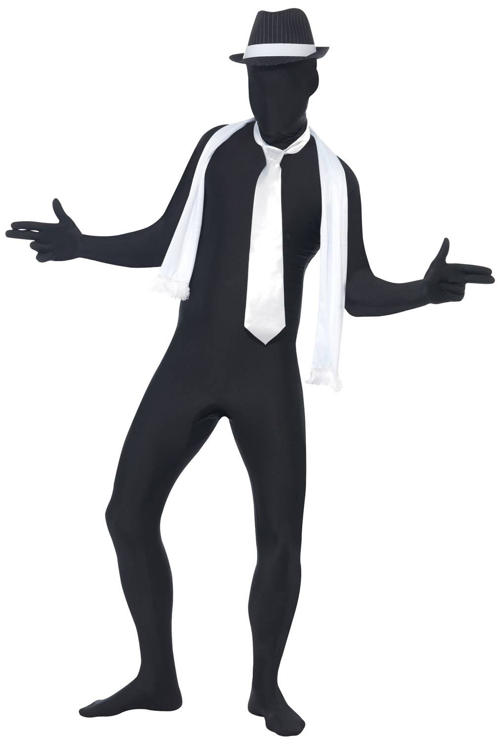 Men's Black Lycra Full Body Suit Second Skin Fancy Dress Costume View 4