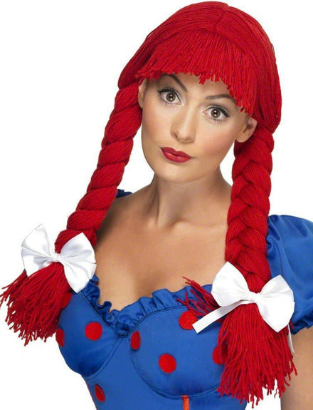 Women's Red Doll Costume Wig 