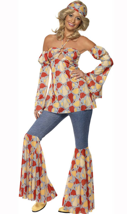 Women's 1970's Vintage Hippie Costume Main Image