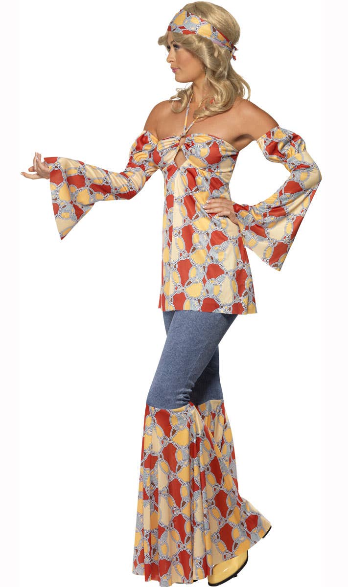 Women's 1970's Vintage Hippie Costume Side Image