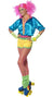 Women's 80's Neon Roller Disco Costume Front View