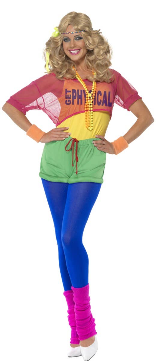  Let's Get Physical 80's Aerobic Workout Women's Costume  Front View