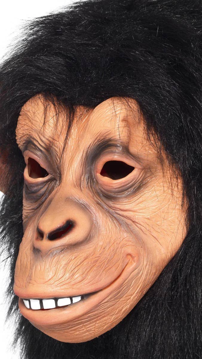 Adult's Overhead Latex Chimp Mask with Faux Fur Costume Accessory Alternative View 1