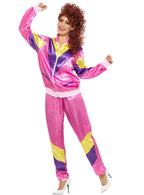 Women's 1980's Pink Shell Suit Retro 80s Costume - Main Image