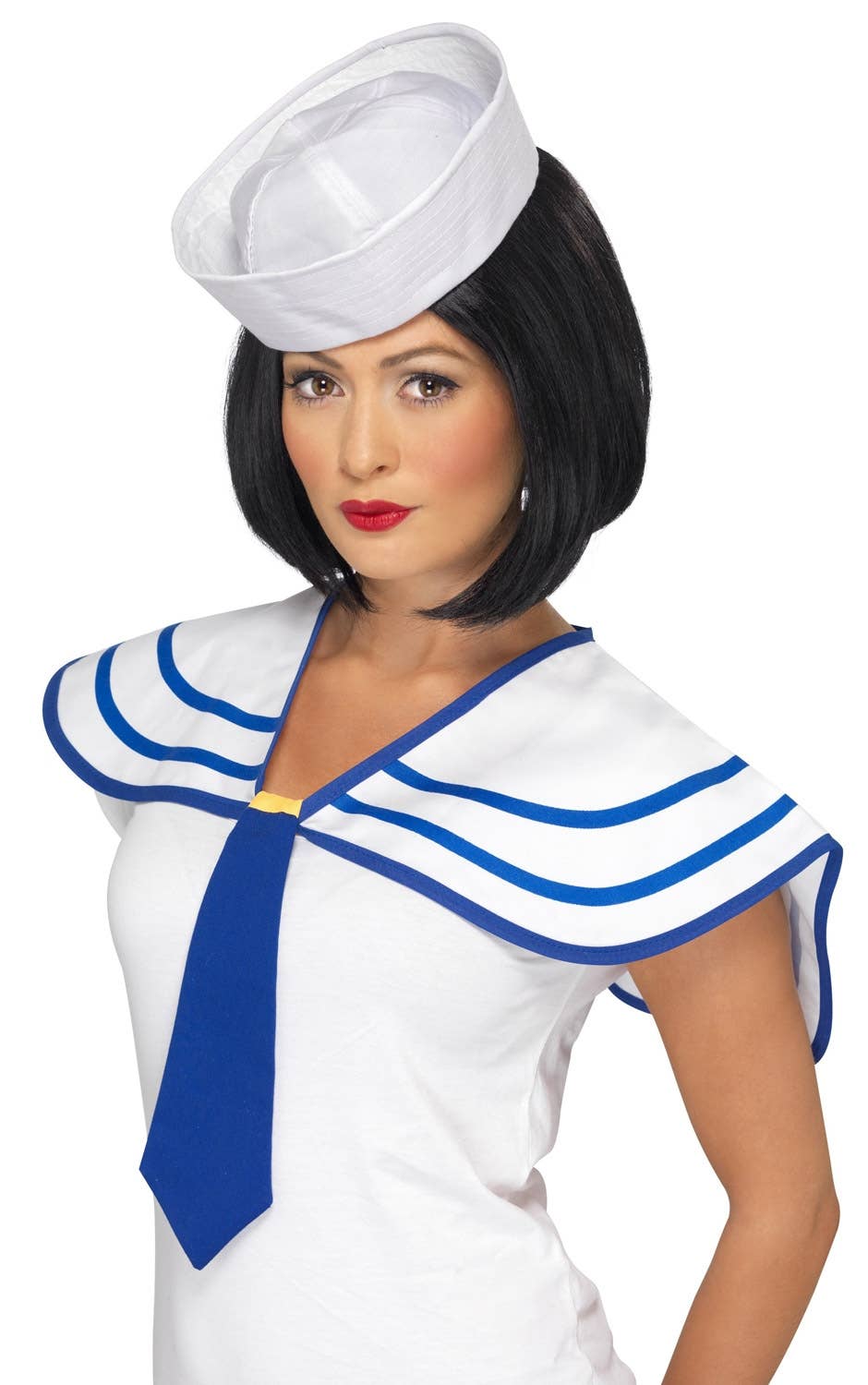 Blue and White Sailor Bib and Tie Costume Accessory Alt Image