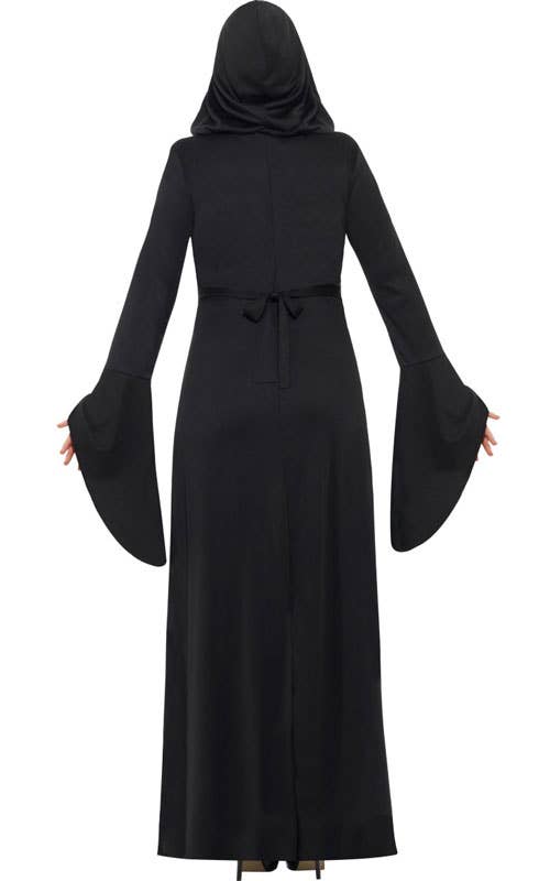 Women's Plus Size Long Dark Temptress Halloween Robe Costume Back Image