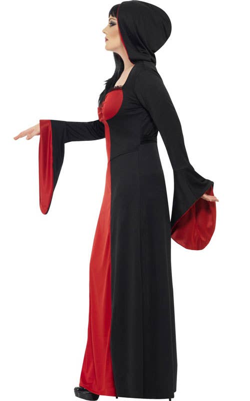 Women's Plus Size Long Dark Temptress Halloween Robe Costume Side Image