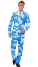 Men's Sky High Blue Clouds Stand Out Suit Front View