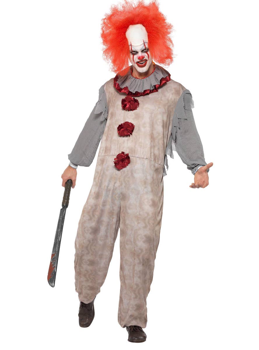 Men's Creepy Vintage Clown Halloween Costume Alternate Front Image