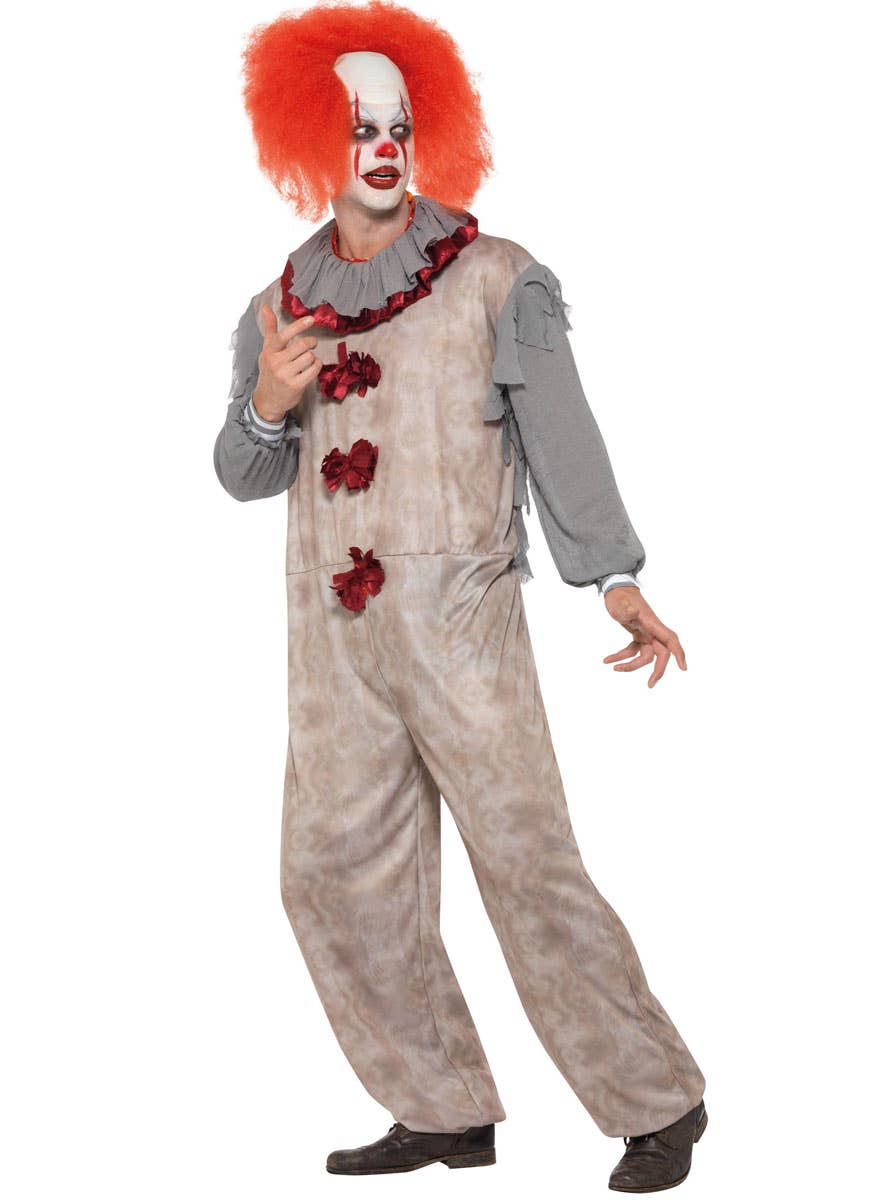 Men's Creepy Vintage Clown Halloween Costume Side Image