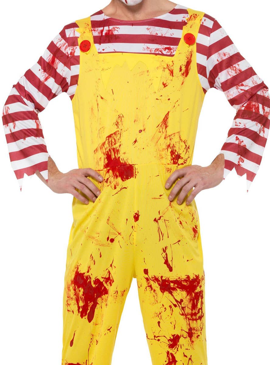 Men's Ronald McDonald Killer Clown Costume Close Up Front Image