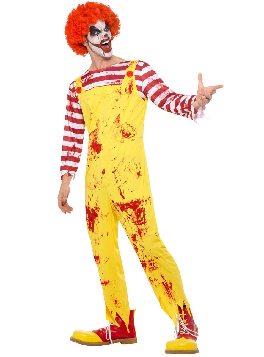 Men's Ronald McDonald Killer Clown Costume Side Image