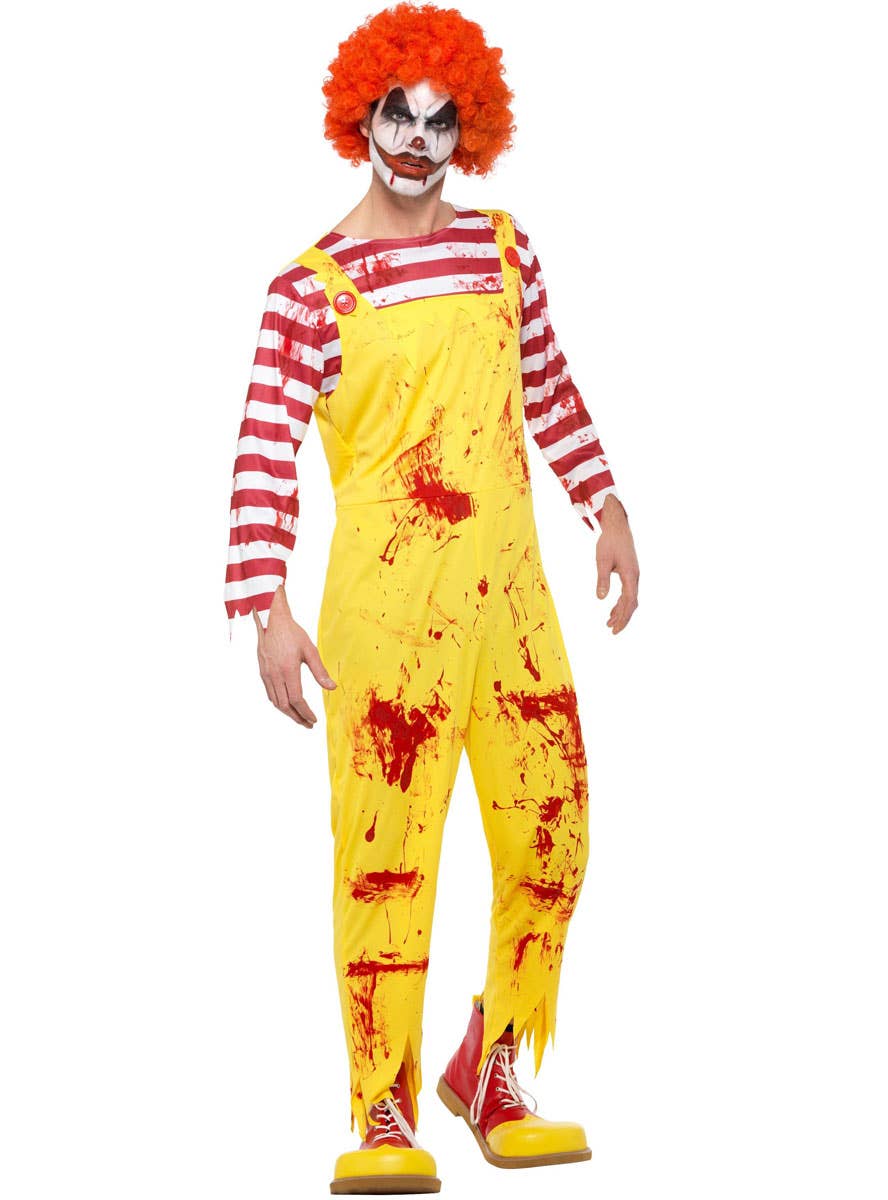 Men's Ronald McDonald Killer Clown Costume Alternative Front Image