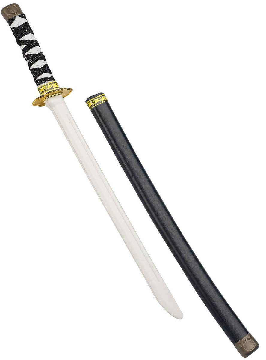 Black and Silver Long Ninja Costume Sword with Sheath