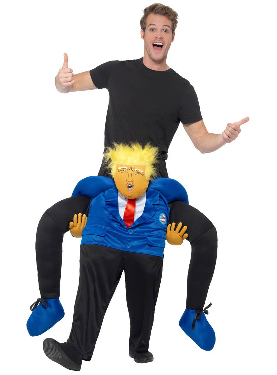 Novelty Adult's Carry Me Ride On President Donald Trump Piggyback Costume Main Image 