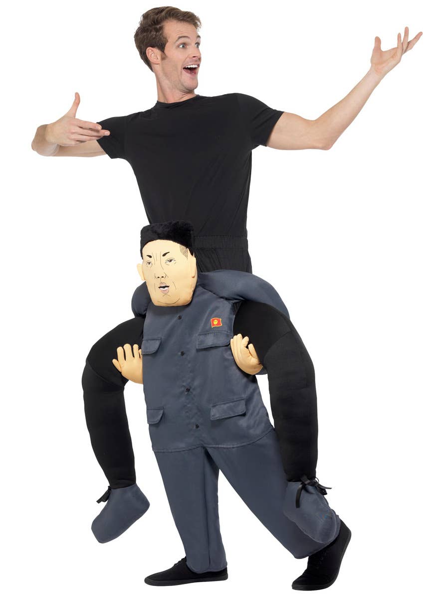 Adult's Novelty North Korean Dictator Kim Jong-un Ride on Piggy Back Costume Image 2