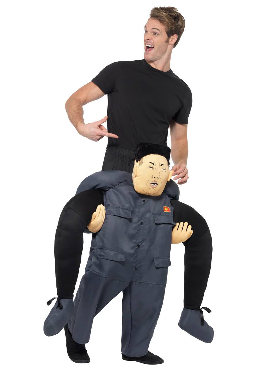 Adult's Novelty North Korean Dictator Kim Jong-un Ride on Piggy Back Costume Image 3