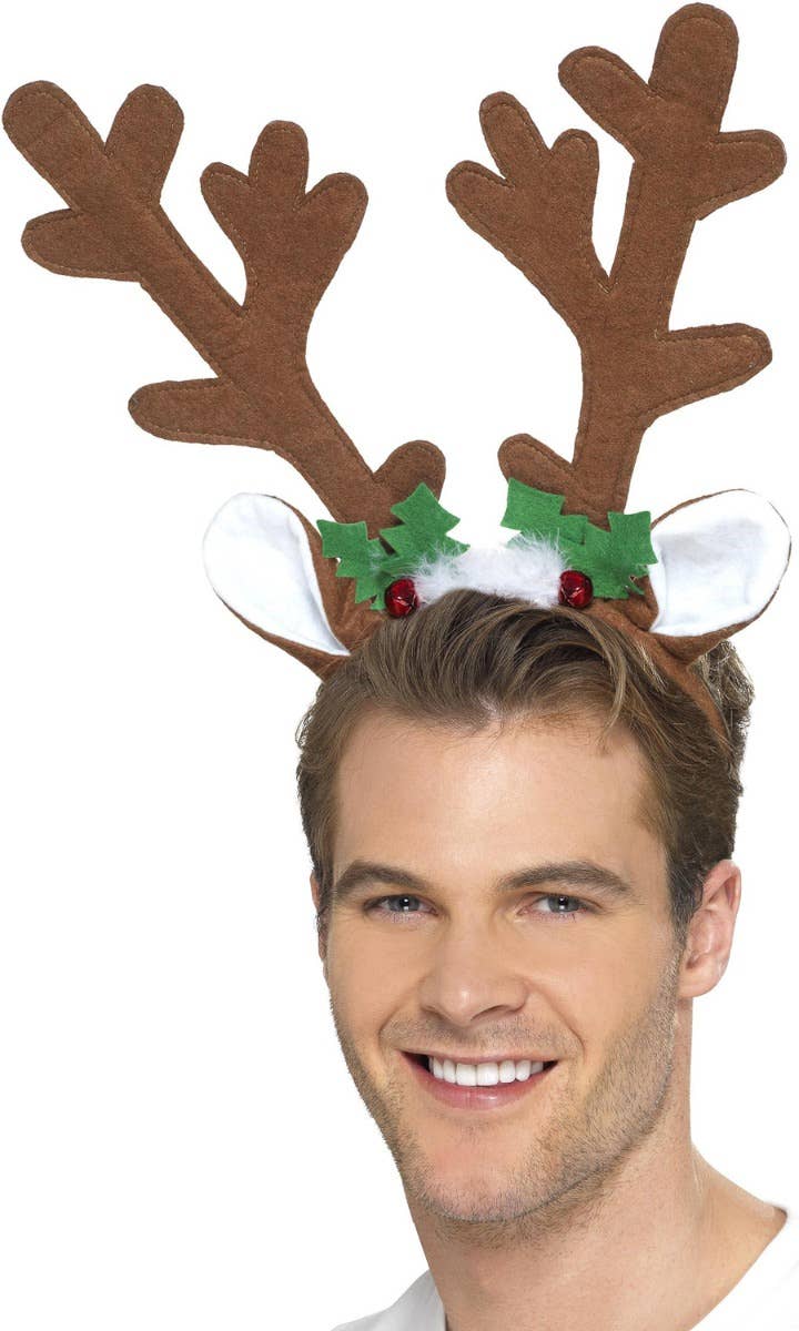 Brown Christmas Reindeer Antlers on Headband Alternate Image