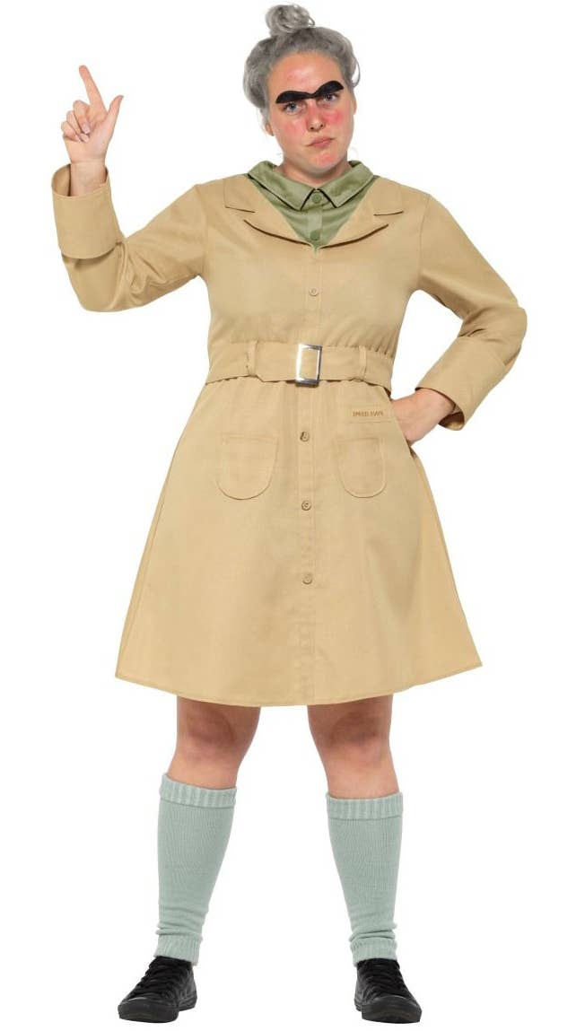 Women's Brown Miss Trunchbull Matilda Rhold Dahl Book Week Smiffys Fancy Dress Costume Main Image