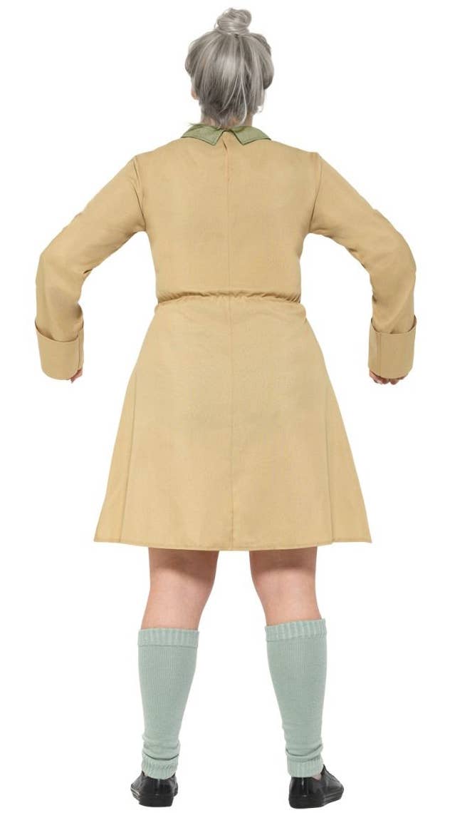 Women's Brown Miss Trunchbull Matilda Rhold Dahl Book Week Smiffys Fancy Dress Costume Back Image