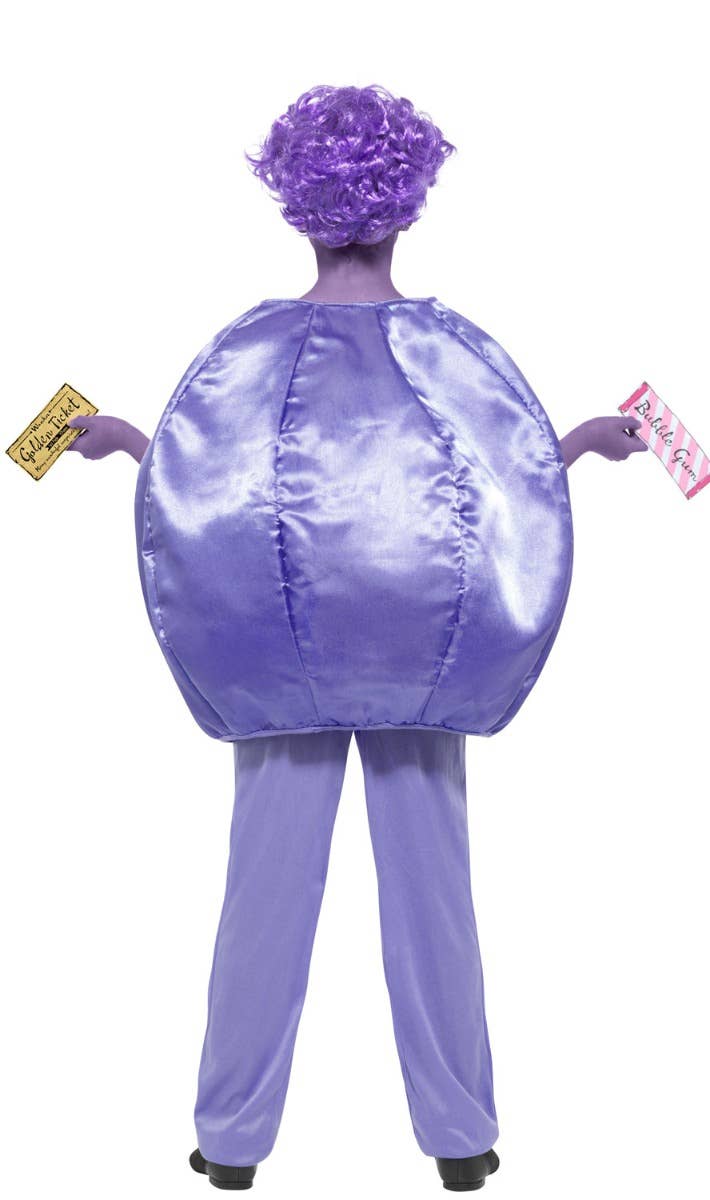 Girls Willy Wonka Violet Beauregarde Blueberry Book Week Costume Back Image