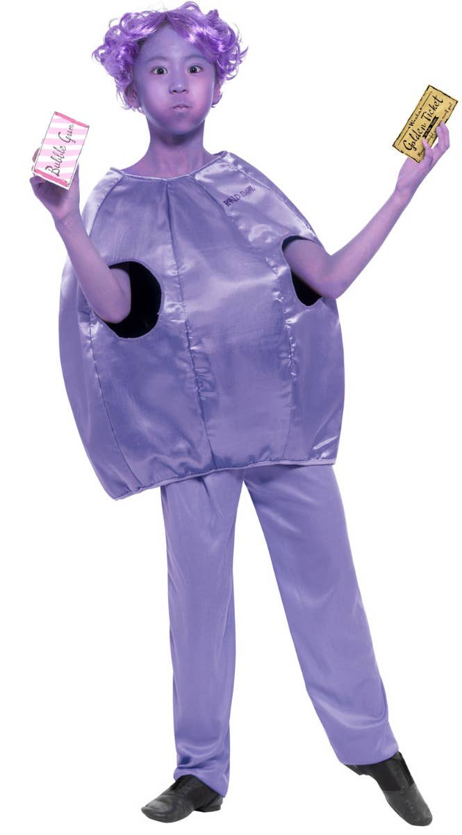 Girls Willy Wonka Violet Beauregarde Blueberry Book Week Costume Alternative Front Image