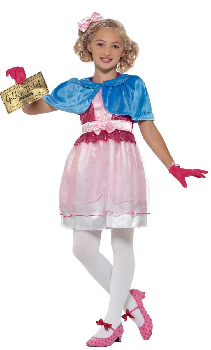 Girls Veruca Salt Willy Wonka Roald Dahl Book Week Costume Alternative Front Image