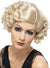 Women's Flirty Flapper Short Blonde Costume Wig Accessory - Front 