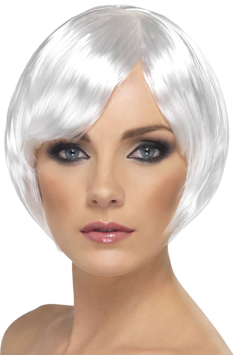 Short White Bob Women's Glamour Costume Wig