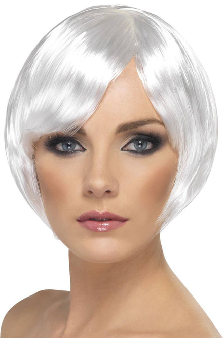 Short White Bob Women's Glamour Costume Wig