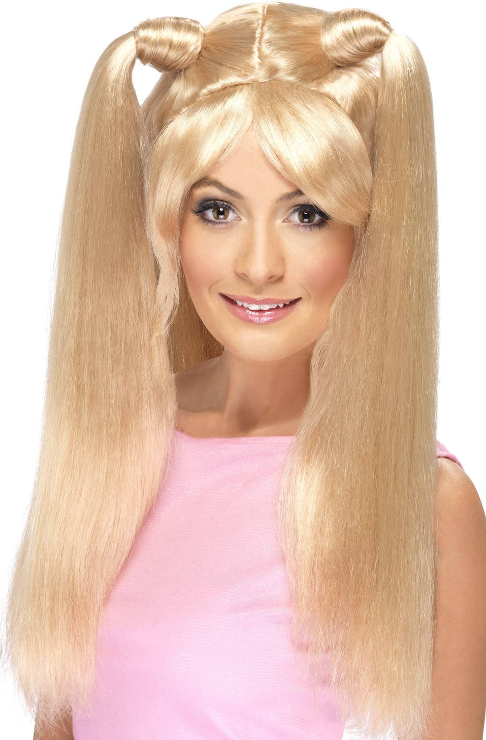 Long Blond Piggy Tales Baby Spice Dress Up Costume Wig