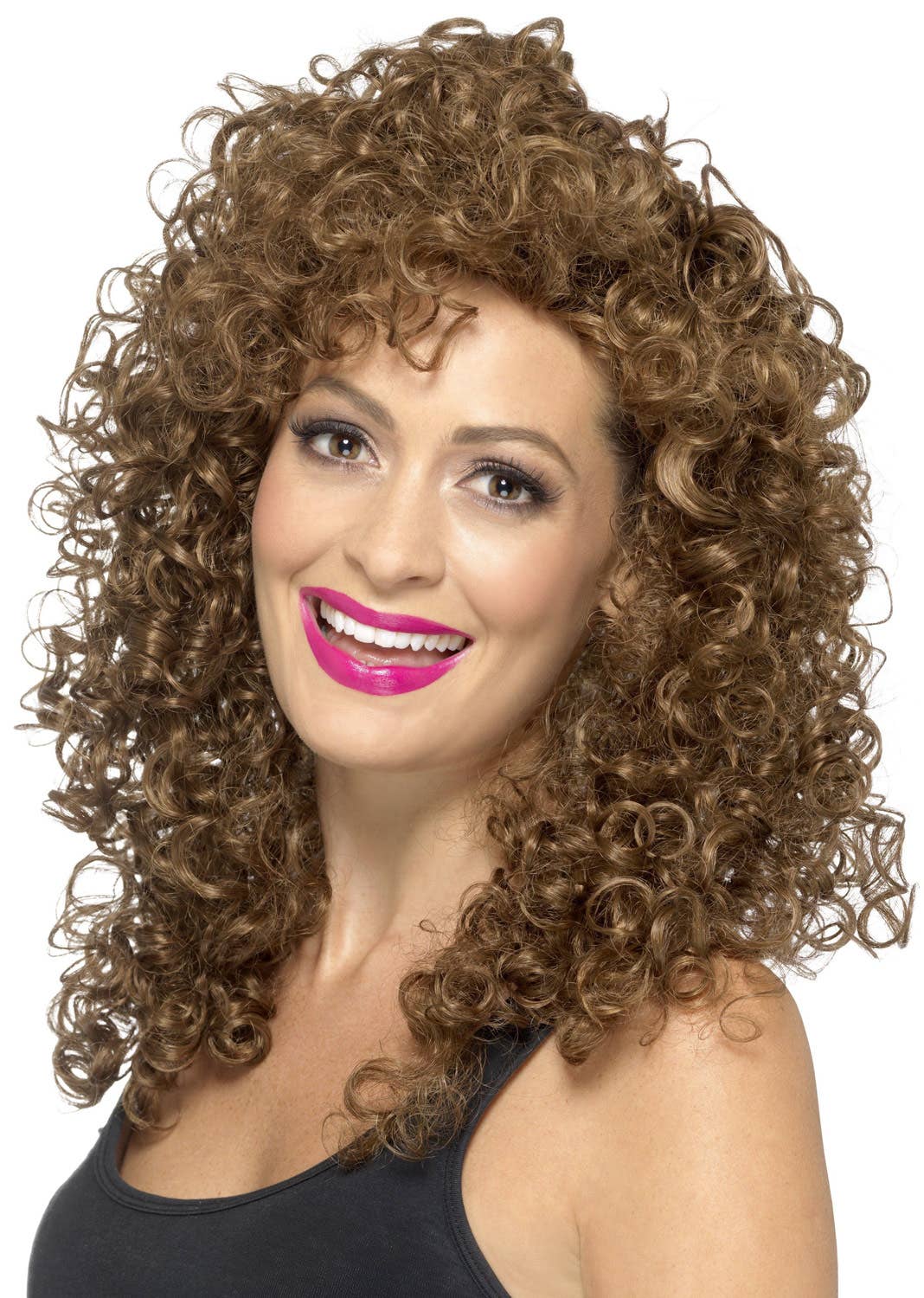 1920s Womens Curly Brown Perm Costume Wig