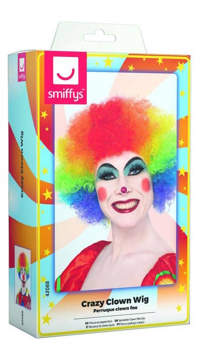 Adults Crazy Clown Rainbow Costume Wig Package Image 3