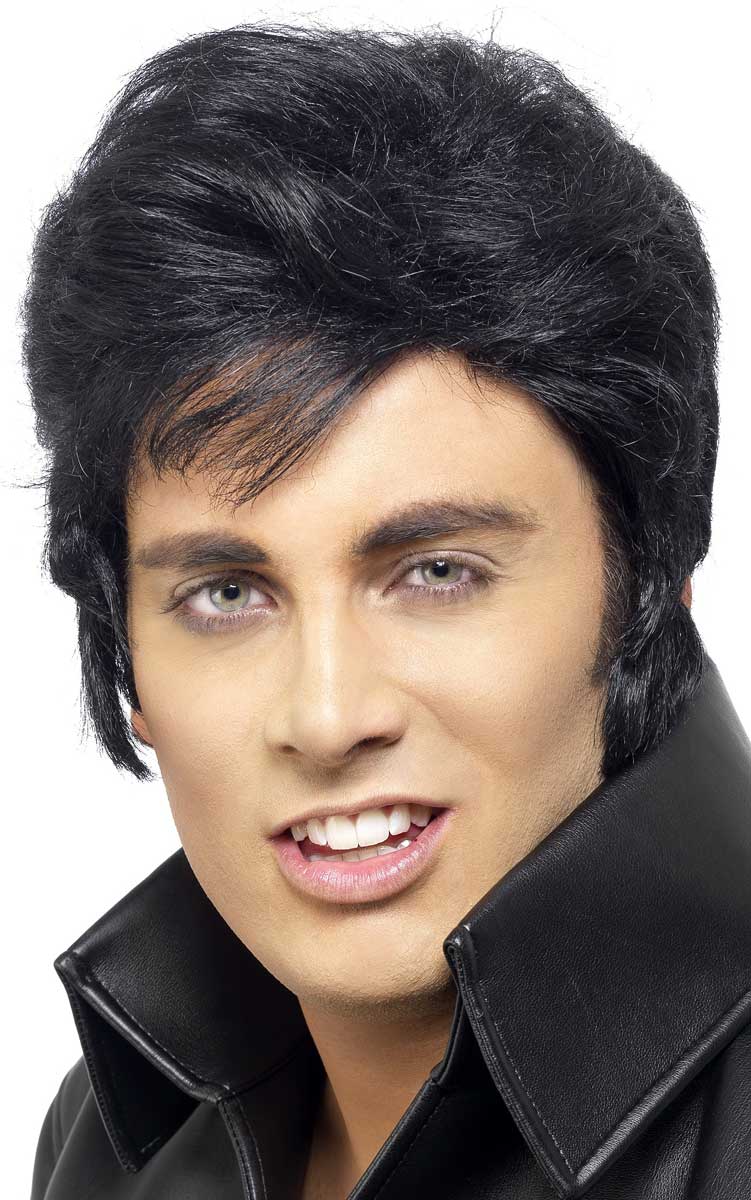 1950's Elvis Presley Men's Black Costume Wig