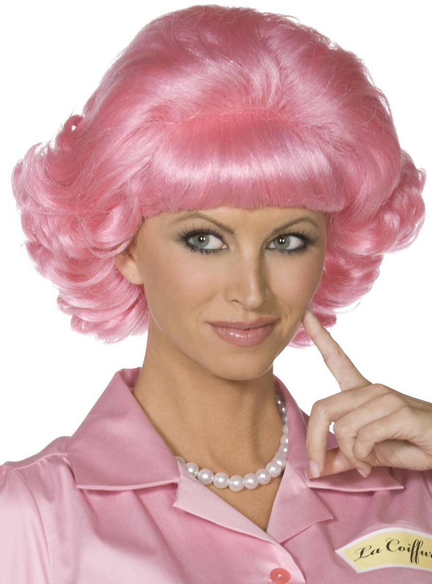 Frenchy Women's Pink Lady Costume Wig Alternate Image