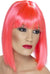 Neon Pink Concave Bob Costume Wig for Women