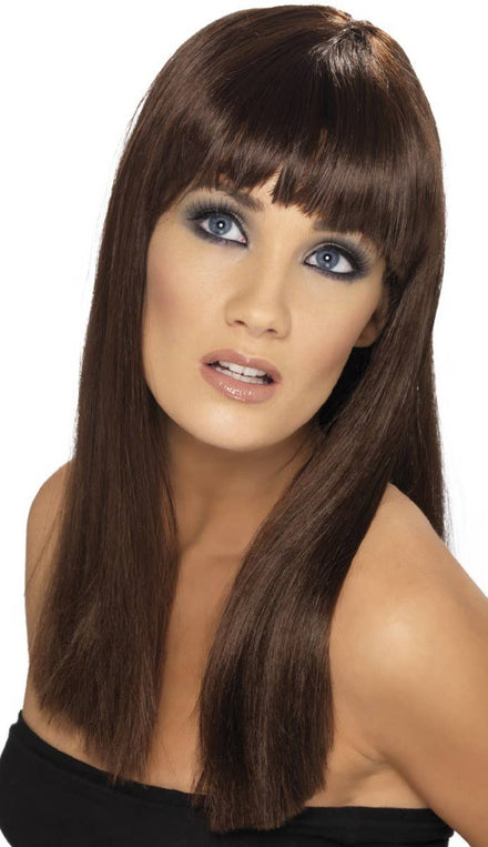 Image of Glamourama Brunette Brown Womens Costume Wig