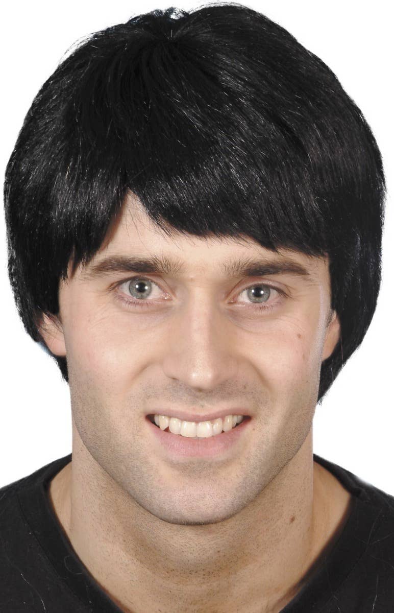 Guy Versatile Basic Short Black Men's Fancy Dress Costume Wig Smiffys Main Image