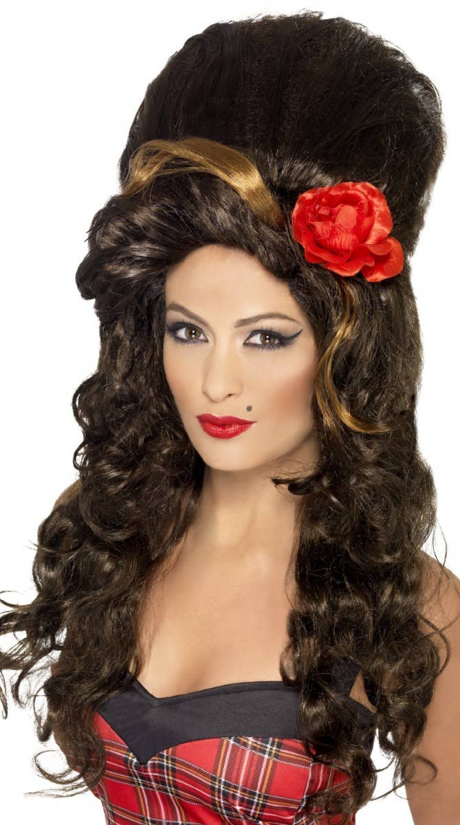 Women's Beehive Amy Winehouse Brown Wig