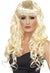 Long Blonde Women's Curly Costume Wig with Fringe